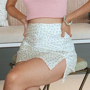 verge girl positano bias cut mini skirt